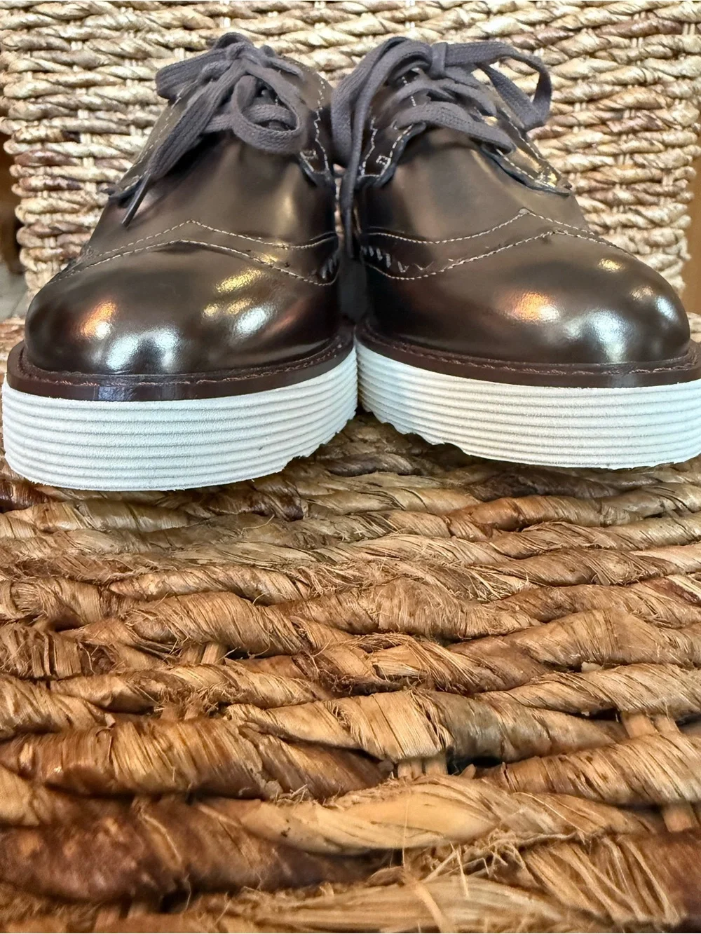 Johnston & Murphy Metallic Bronze Women's Wingtip Loafers